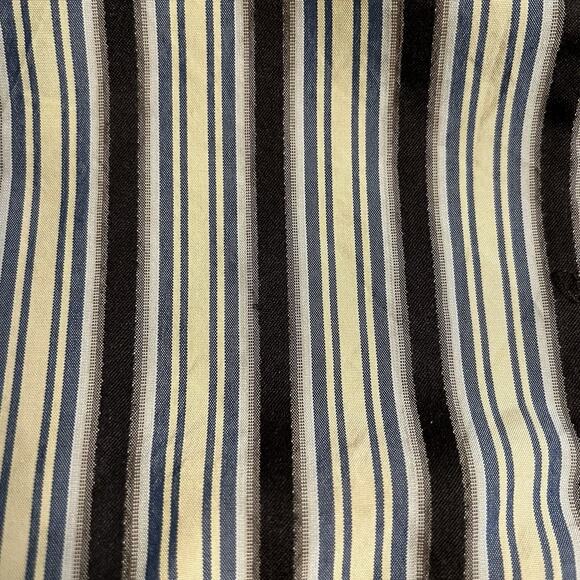 Tommy Bahama silk stripe long sleeve brown‎ blue yellow button up collar XL/TG - Picture 12 of 12